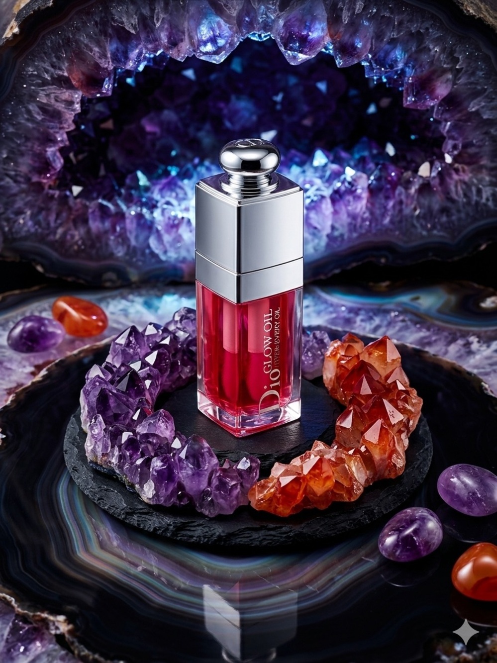 Dior Glow Oil Lip Oil — Vibrant Red with Silver Cap